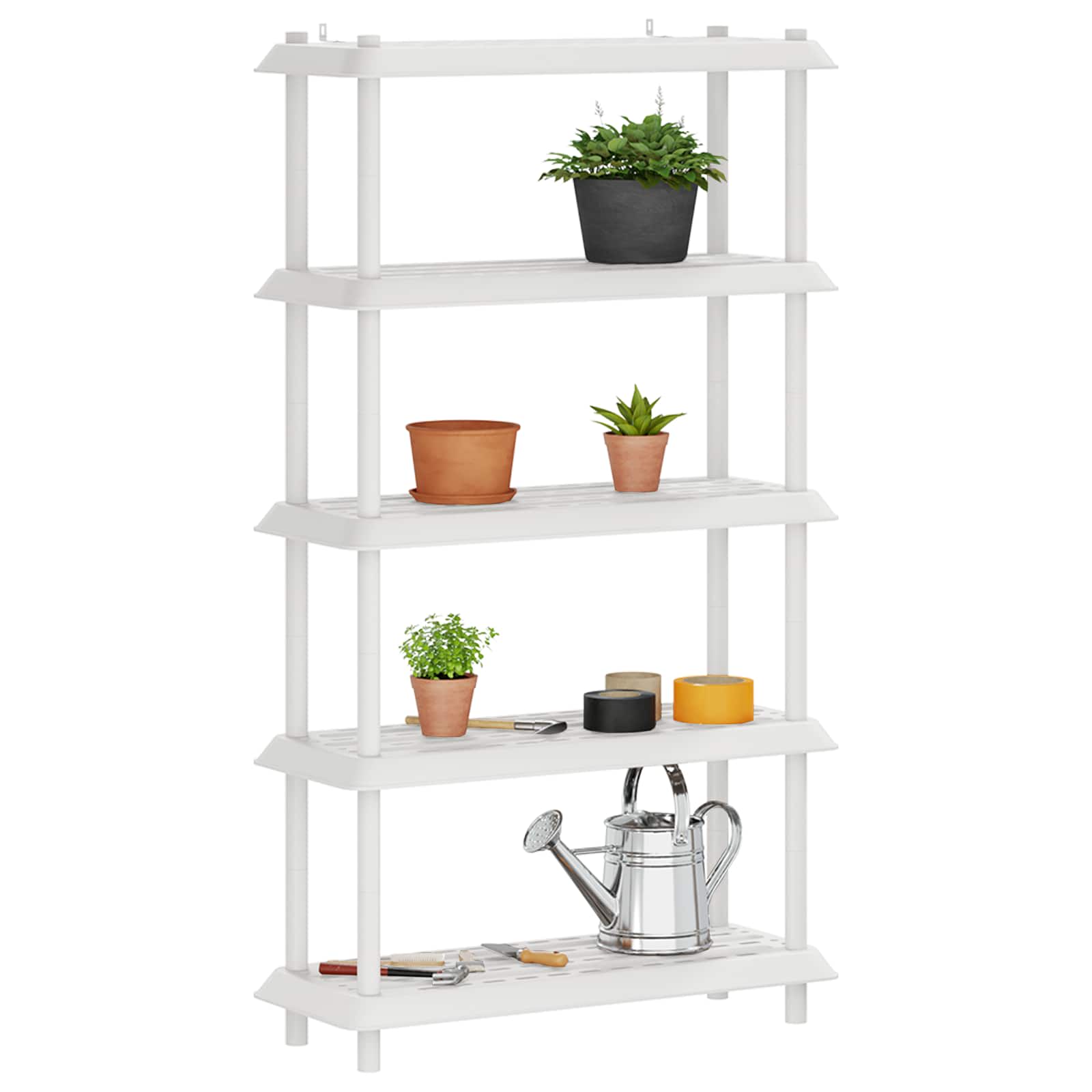 Unité de rangement 5 niveaux 100 x 40 x 177 cm PP Blanc - XIOS