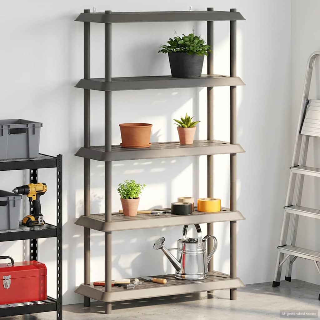 Unité de rangement 5 niveaux 100 x 40 x 177 cm PP Gris clair - XIOS
