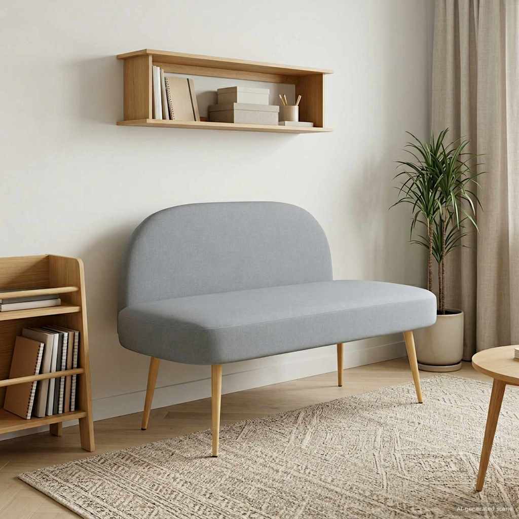 Banc rembourré avec dossier Gris clair 110 x 60 x 76 cm - XIOS