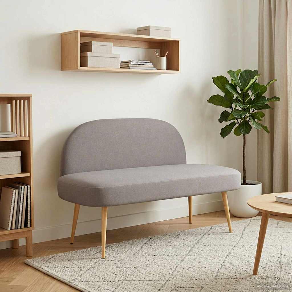 Banc rembourré avec dossier Taupe 110 x 60 x 76 cm Polyester - XIOS