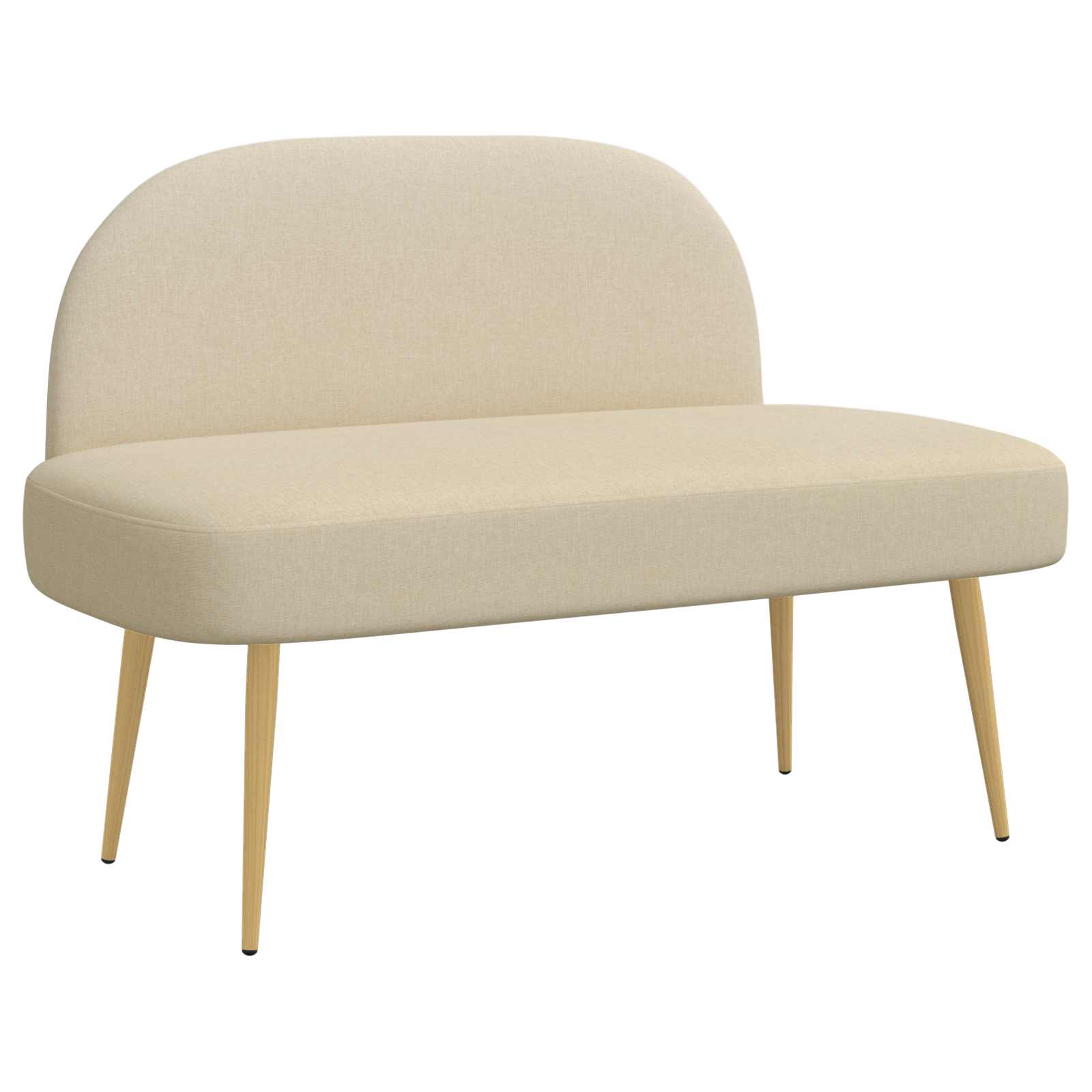 Banc rembourré avec dossier Crème 110 x 60 x 76 cm Polyester - XIOS