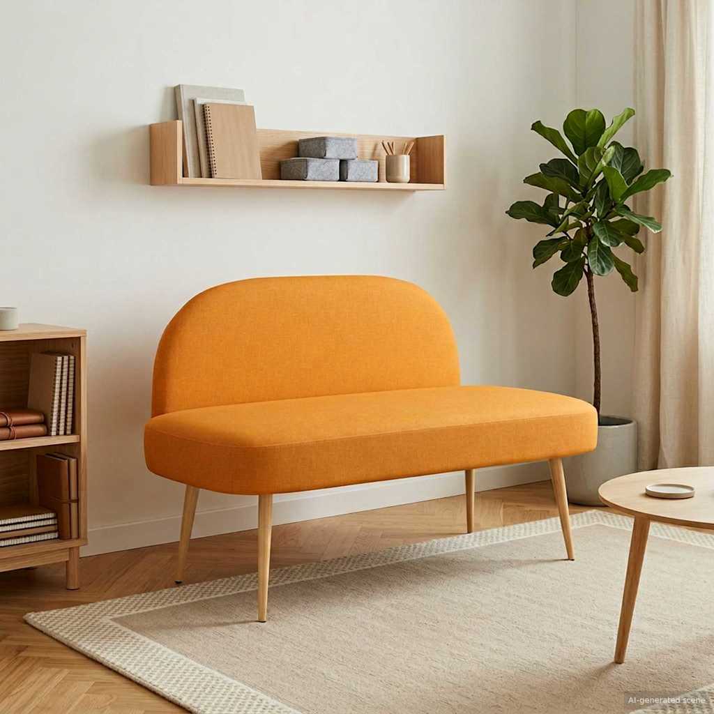 Banc rembourré avec dossier Jaune foncé 110 x 60 x 76 cm - XIOS