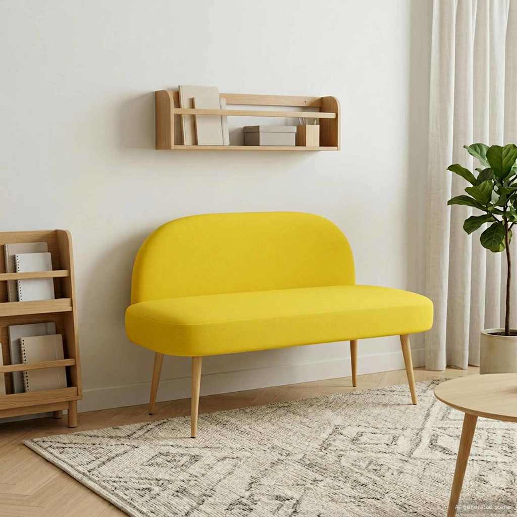 Banc rembourré avec dossier Jaune clair 110 x 60 x 76 cm - XIOS