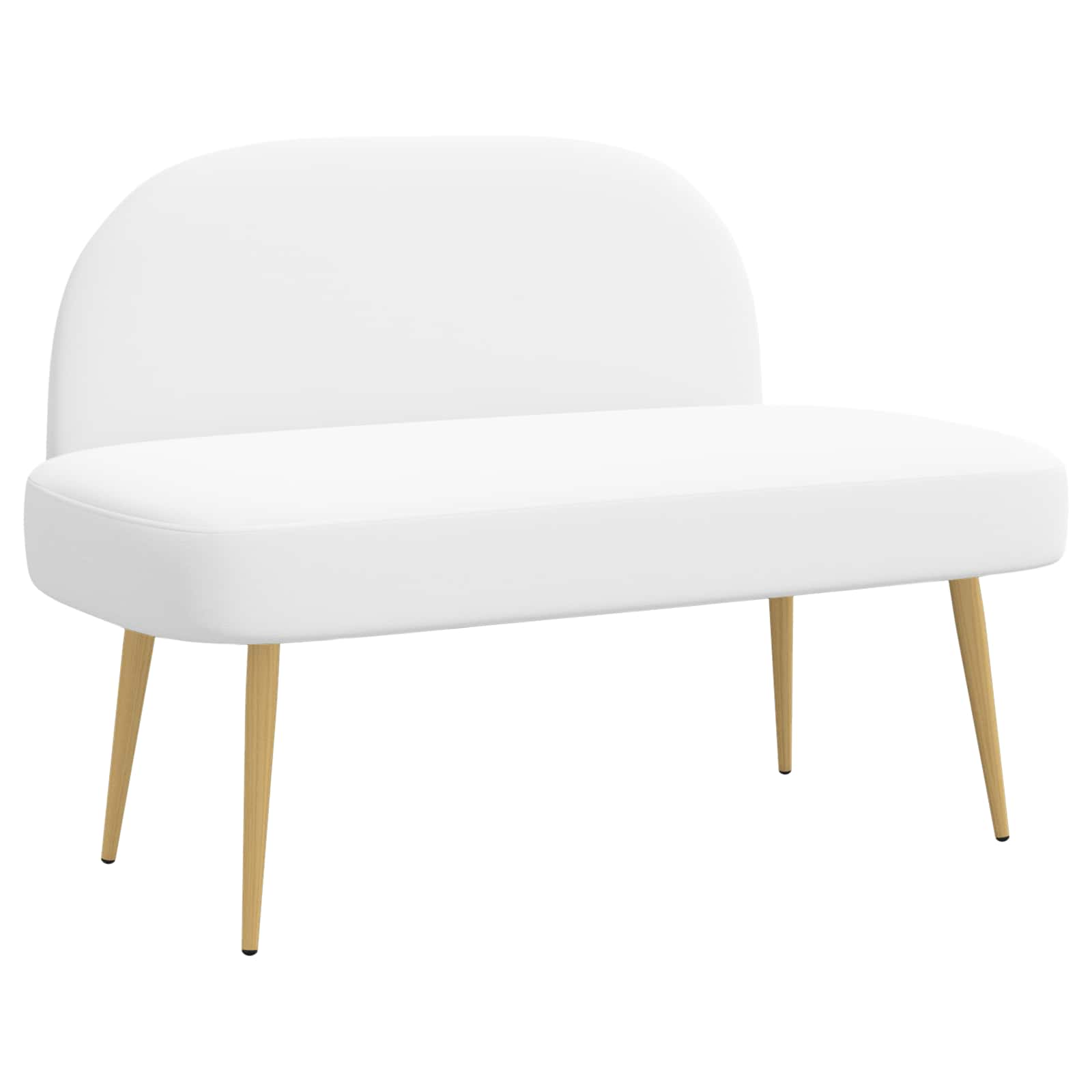 Banc rembourré avec dossier Blanc 110 x 60 x 76 cm Polyester - XIOS