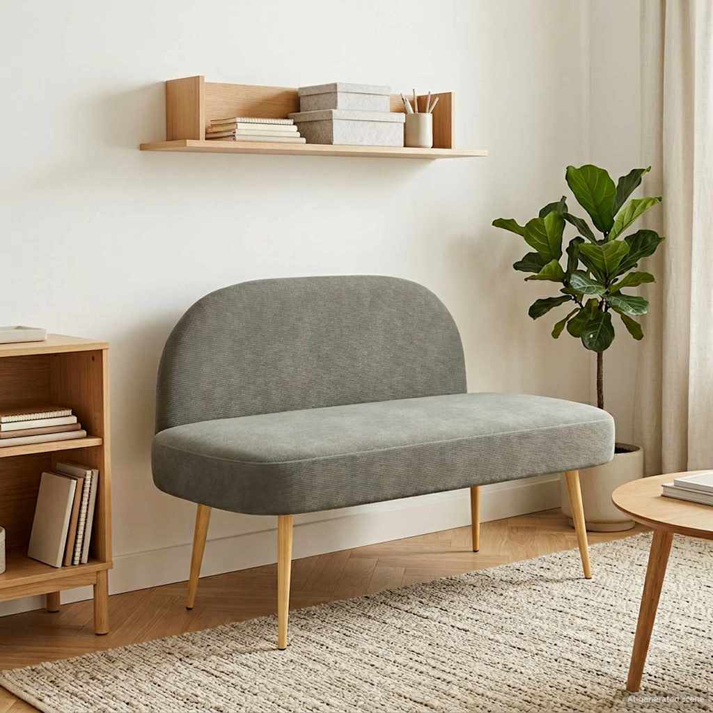 Banc rembourré avec dossier Gris clair 110 x 60 x 76 cm - XIOS