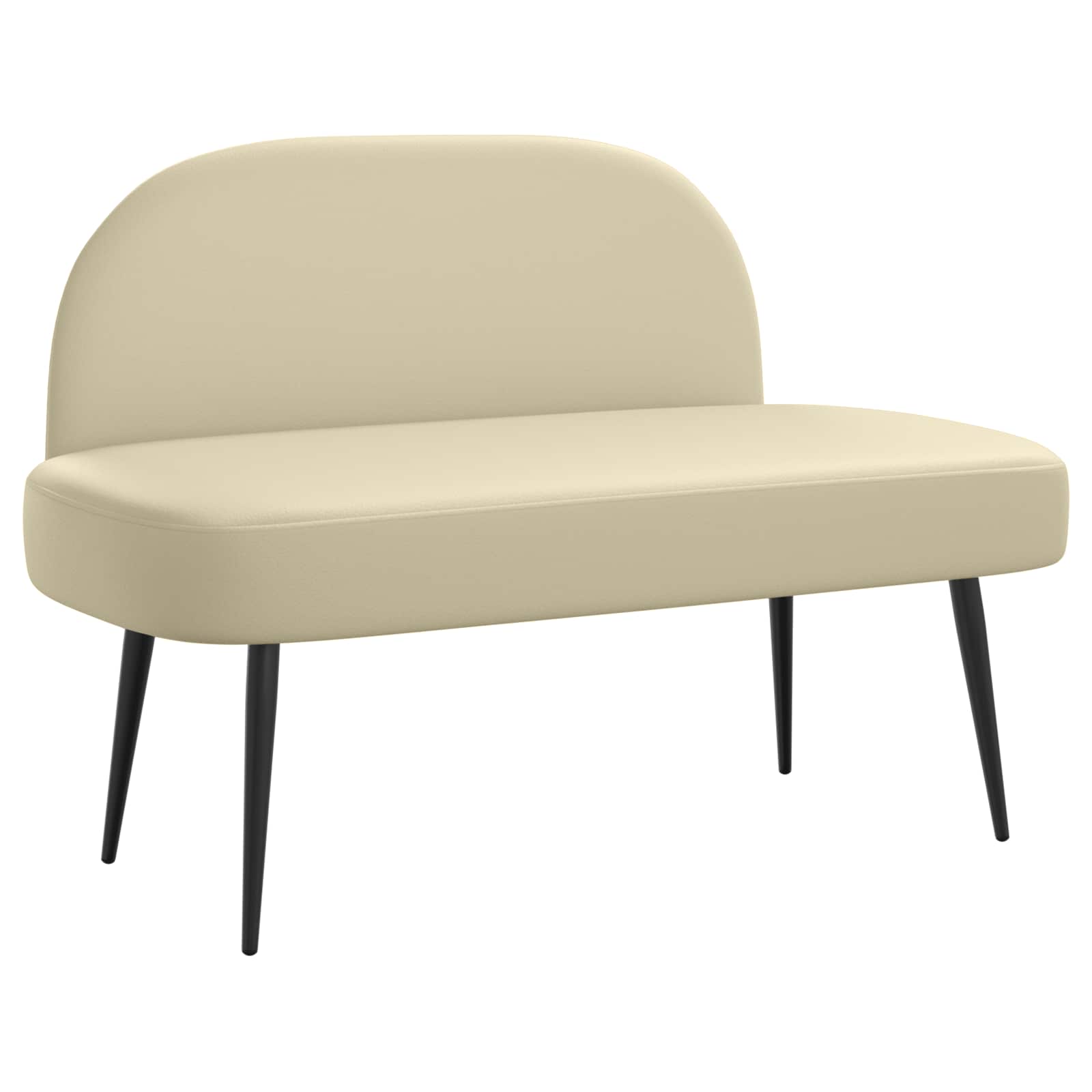 Banc rembourré avec dossier Crème 110 x 60 x 76 cm Simili cuir - XIOS