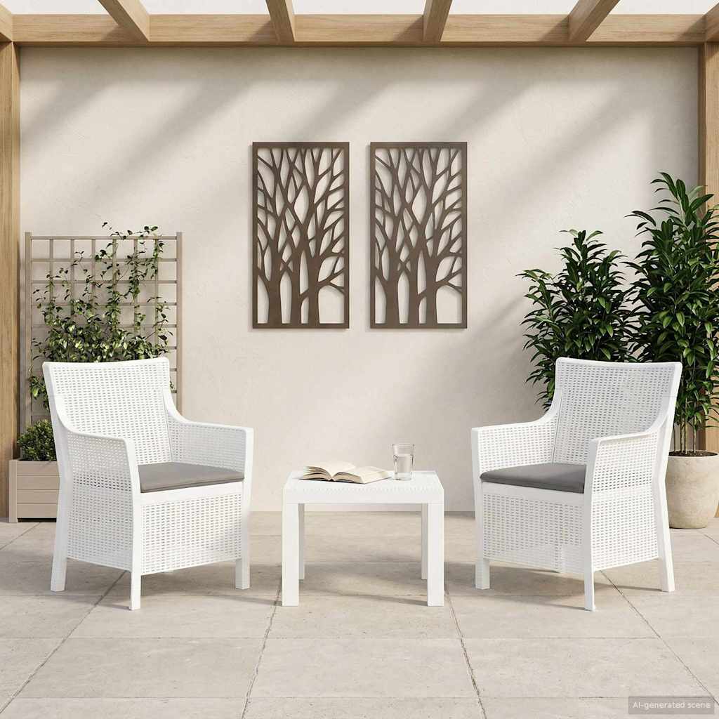 Ensemble salon avec coussin 3 pcs Blanc PP - XIOS