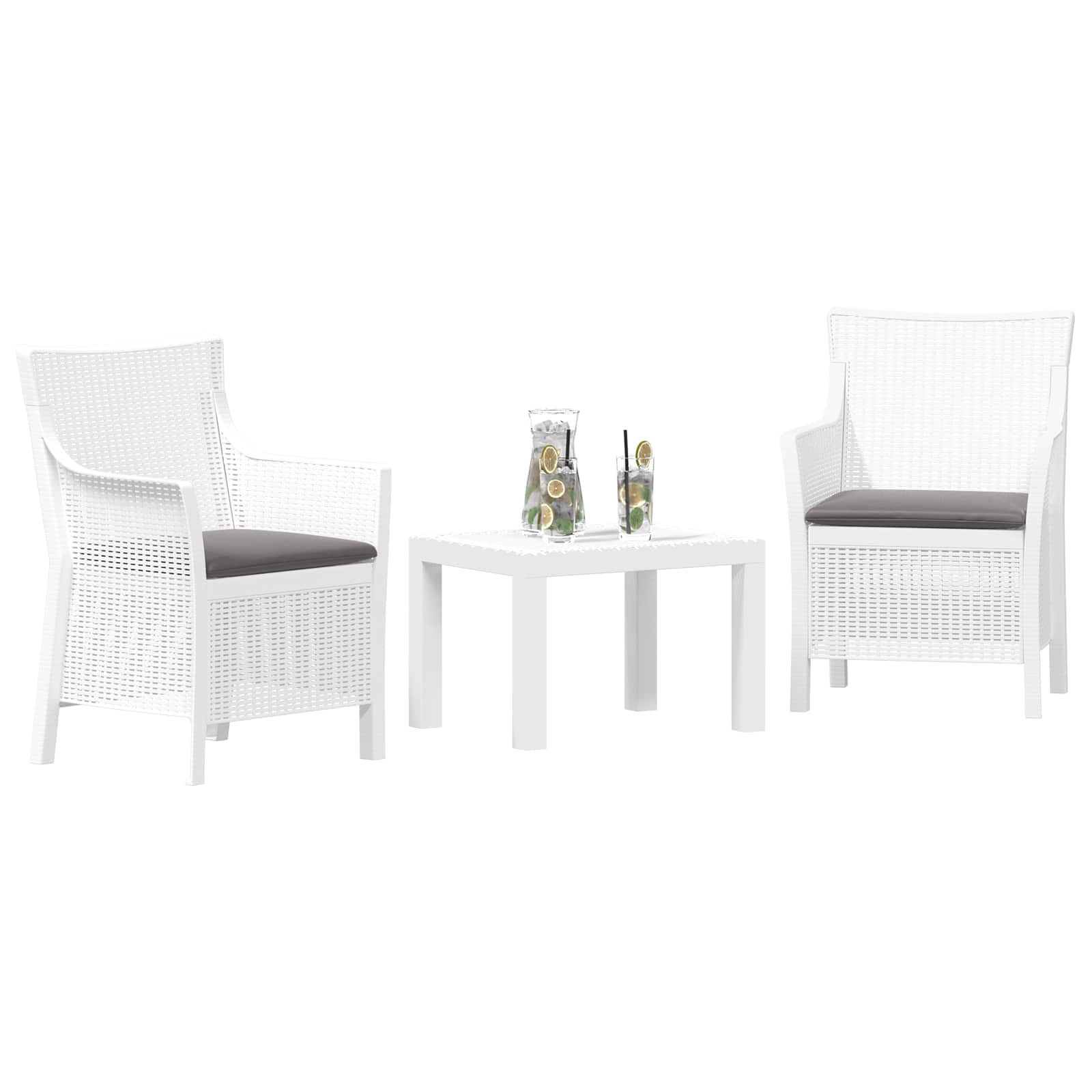 Ensemble salon avec coussin 3 pcs Blanc PP - XIOS