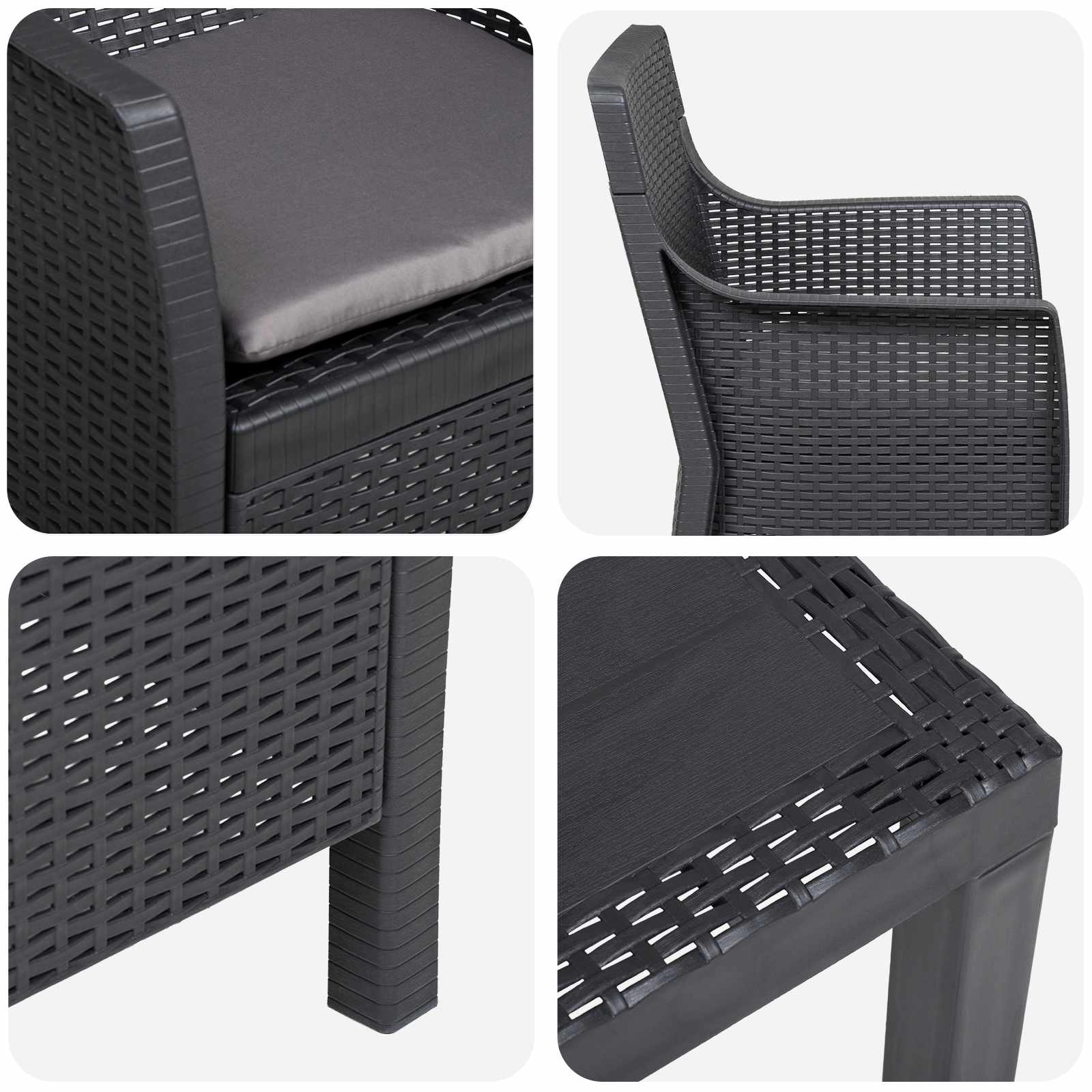 Ensemble salon avec coussin 3 pcs Anthracite PP - XIOS