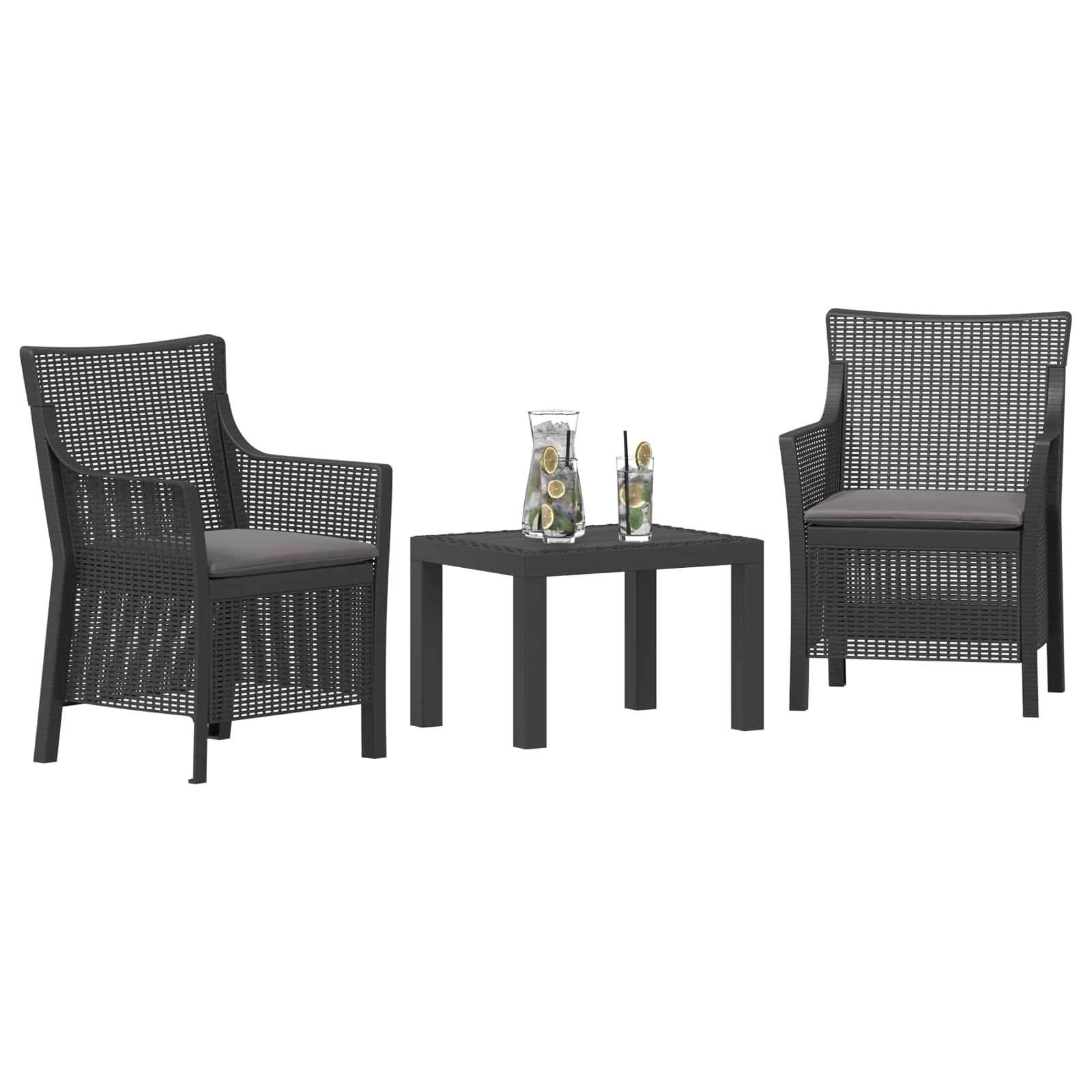 Ensemble salon avec coussin 3 pcs Anthracite PP - XIOS