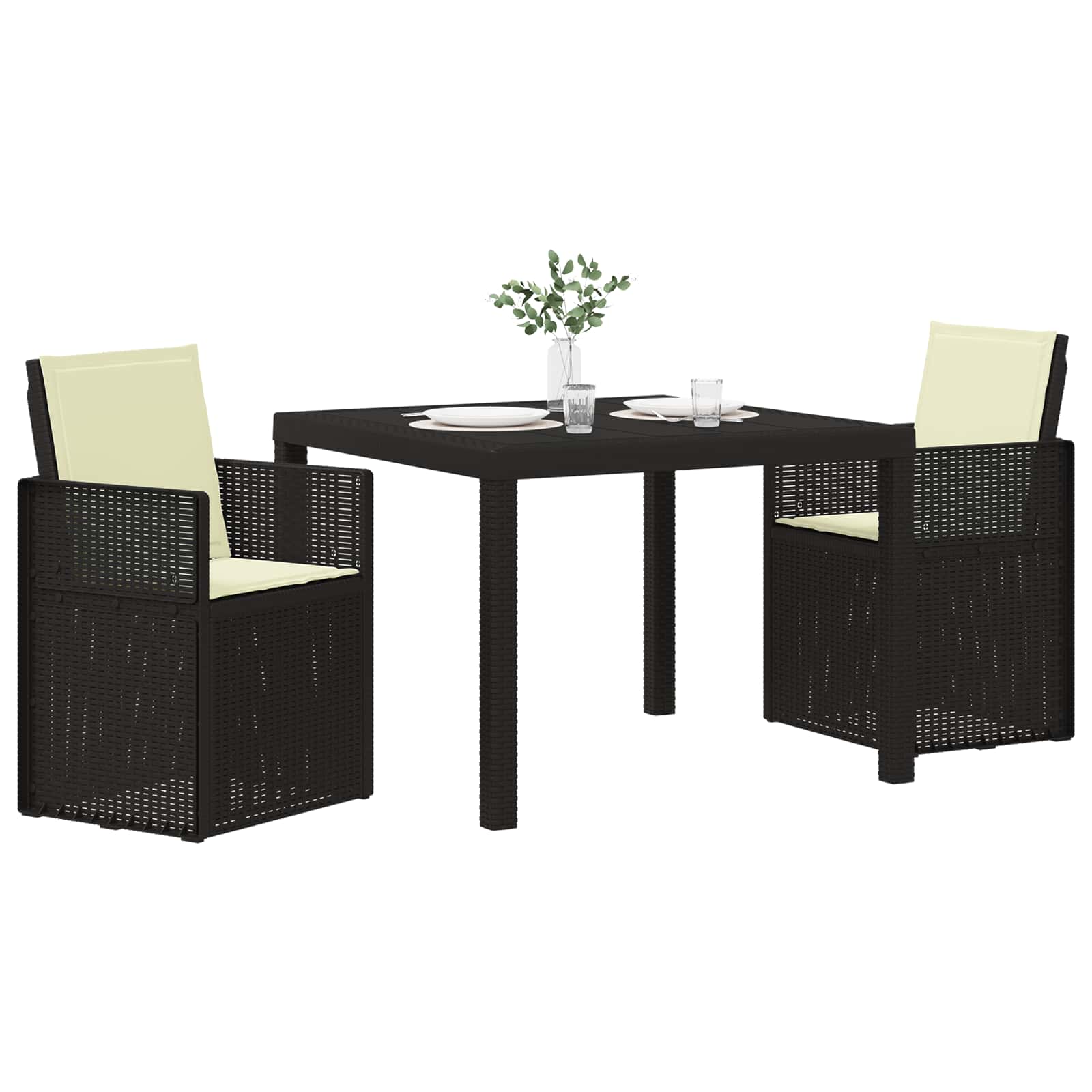 Ensemble de salle à manger pour jardin avec coussin 3 pcs PP - XIOS
