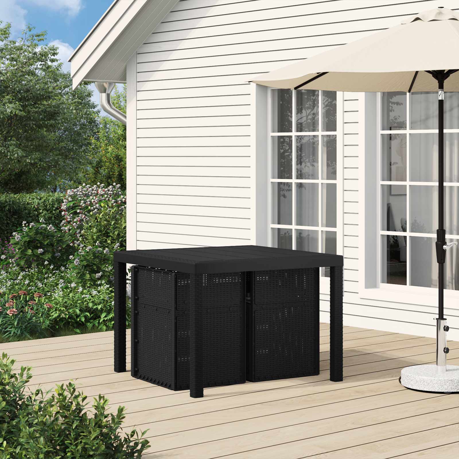 Ensemble de salle à manger pour jardin 3 pcs Anthracite PP - XIOS