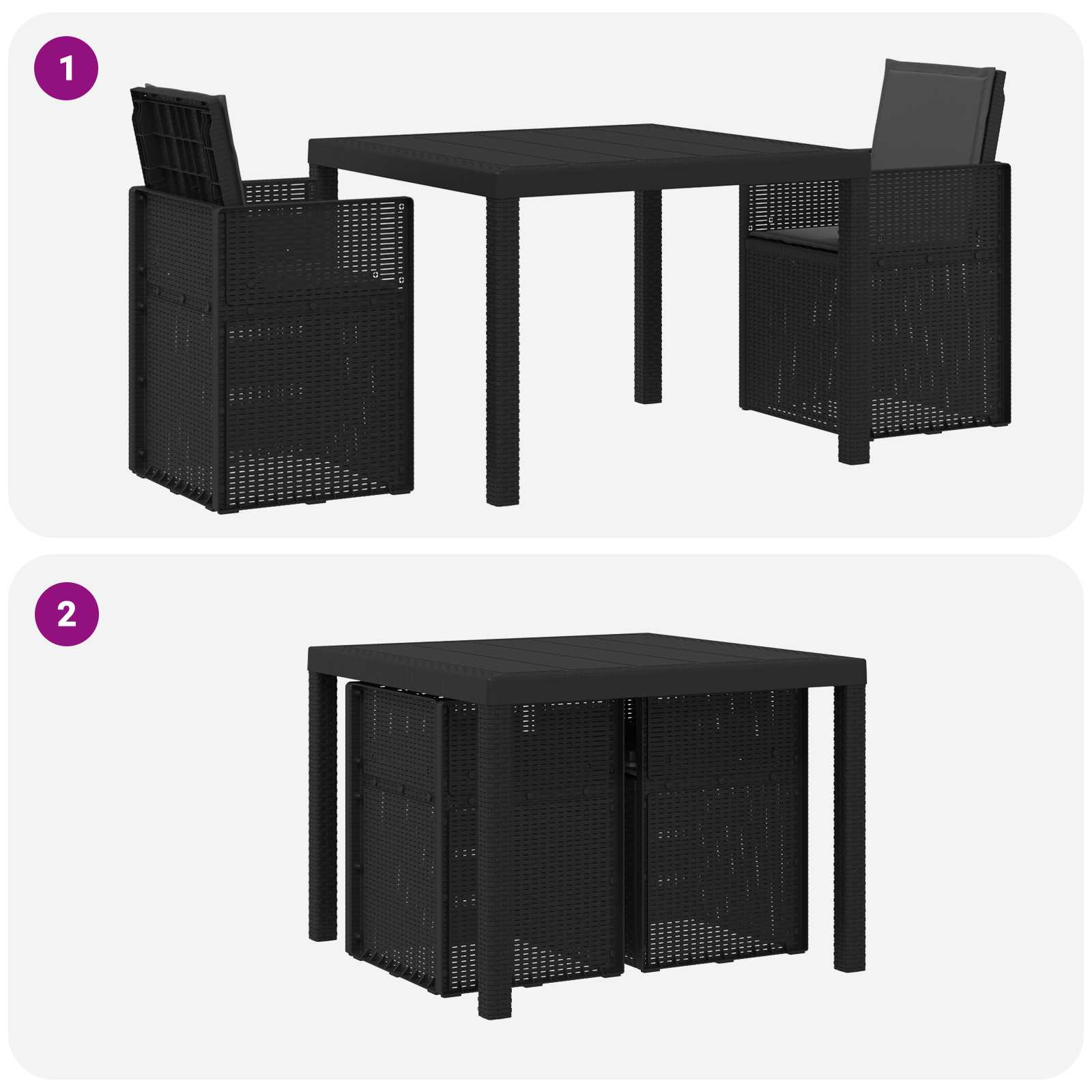 Ensemble de salle à manger pour jardin 3 pcs Anthracite PP - XIOS