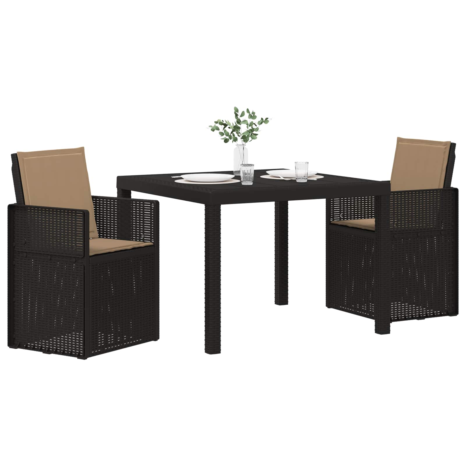 Ensemble de salle à manger pour jardin avec coussin 3 pcs PP - XIOS