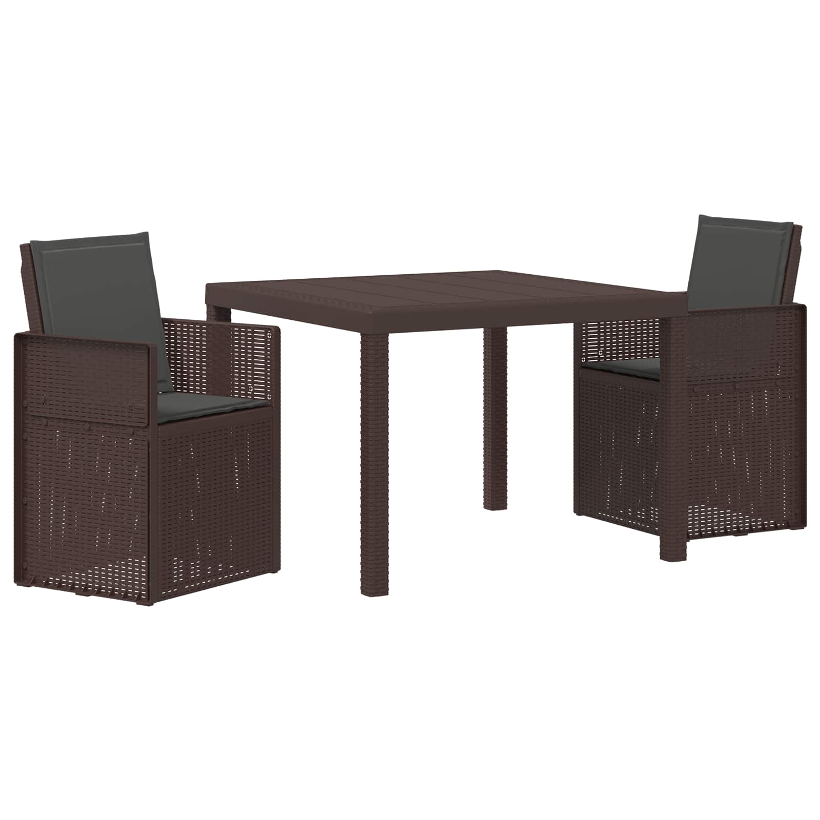 Ensemble de salle à manger pour jardin avec coussin 3 pcs PP