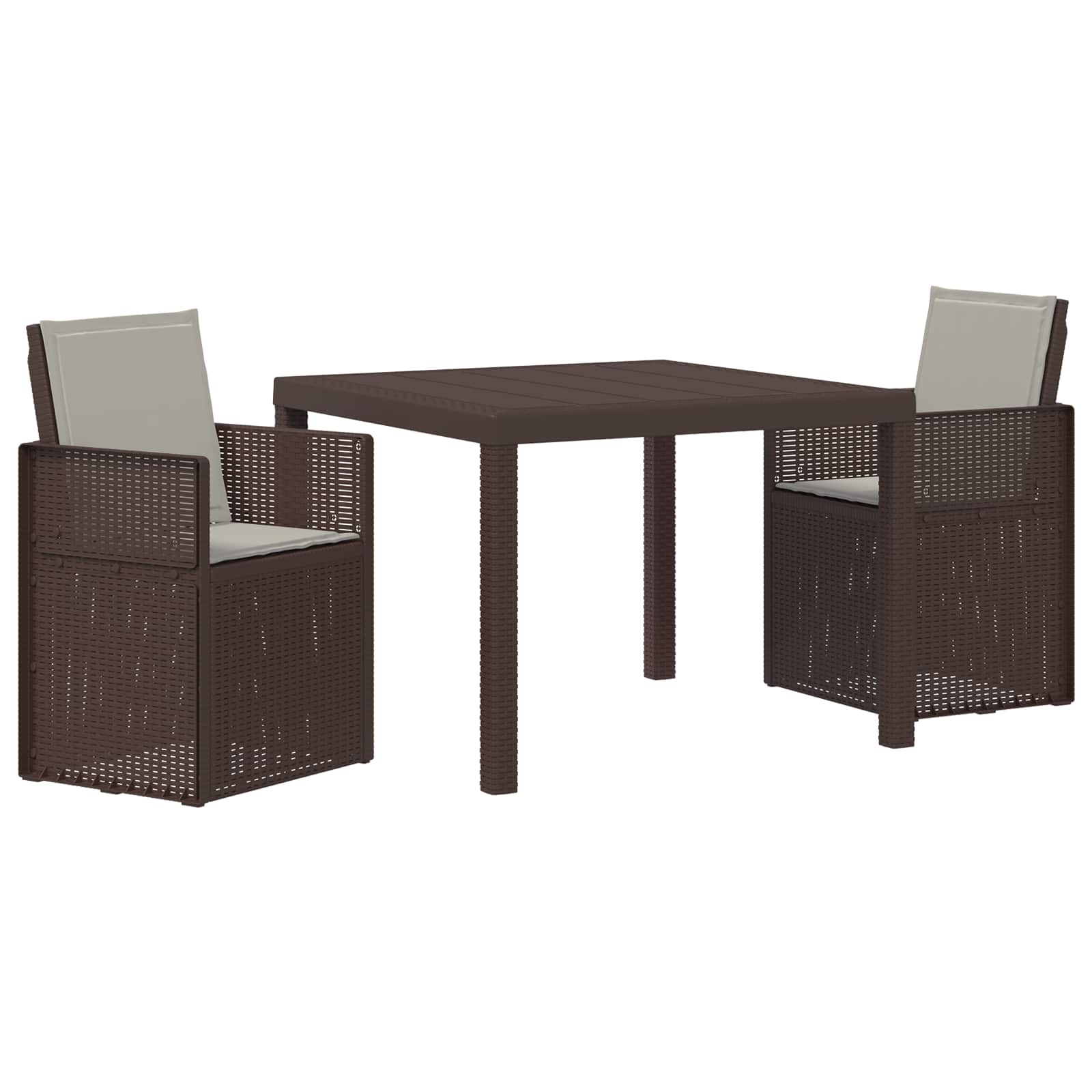 Ensemble de salle à manger pour jardin avec coussin 3 pcs PP