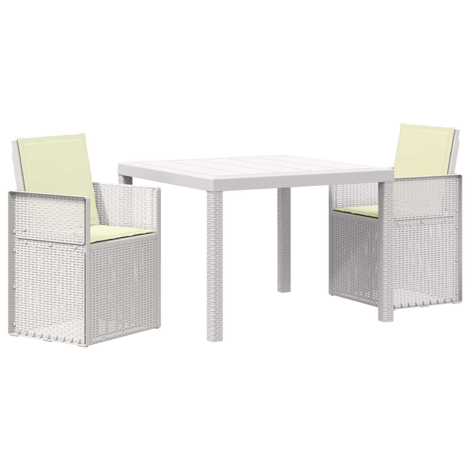 Ensemble de salle à manger pour jardin 3 pc Blanc et crème PP - XIOS