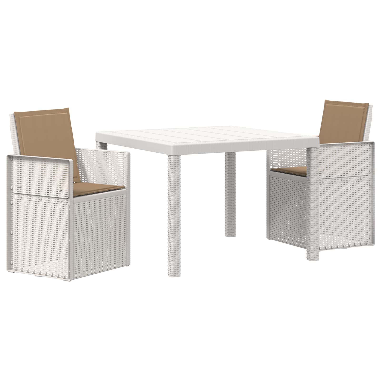 Ensemble de salle à manger pour jardin 3 pc Blanc et taupe PP - XIOS