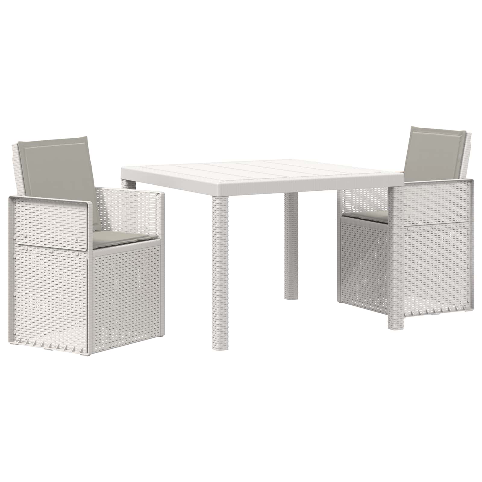 Ensemble de salle à manger pour jardin 3 pc Blanc et gris clair - XIOS