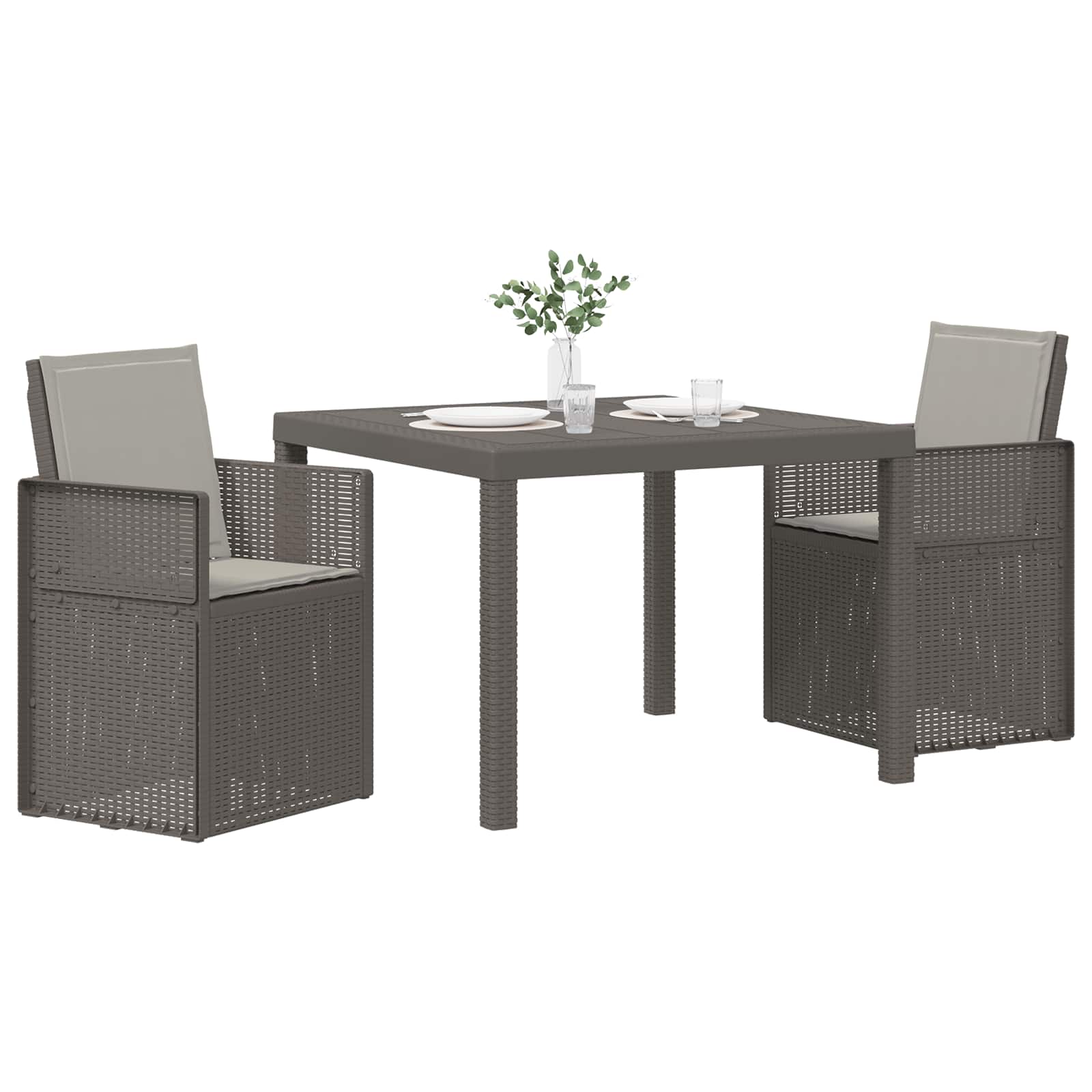 Ensemble de salle à manger pour jardin 3 pc Gris clair PP - XIOS