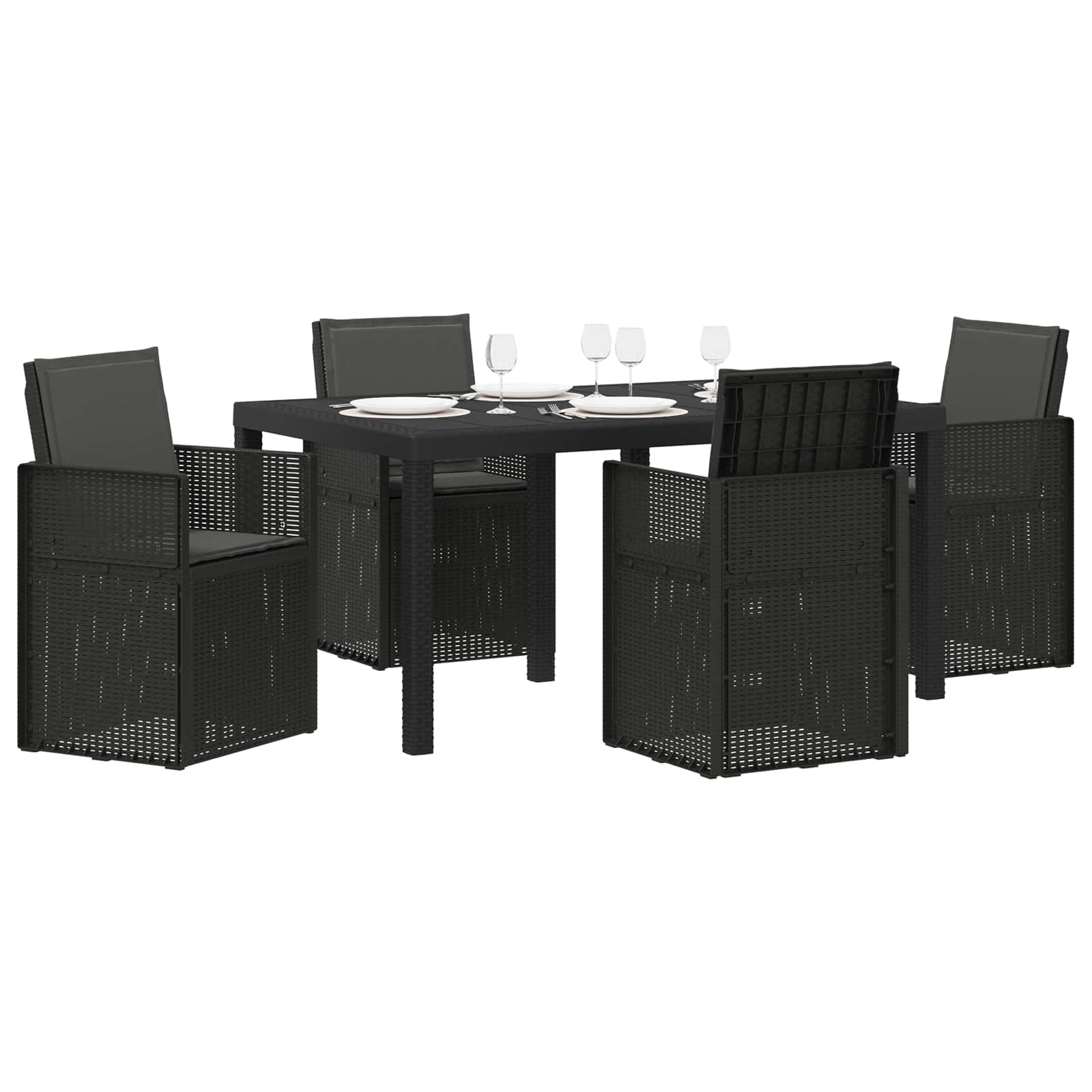 Ensemble de salle à manger pour jardin 5 pcs Anthracite PP