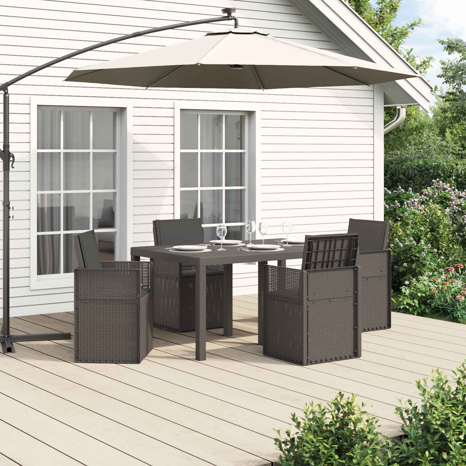 Ensemble de salle à manger pour jardin 5 pc PP