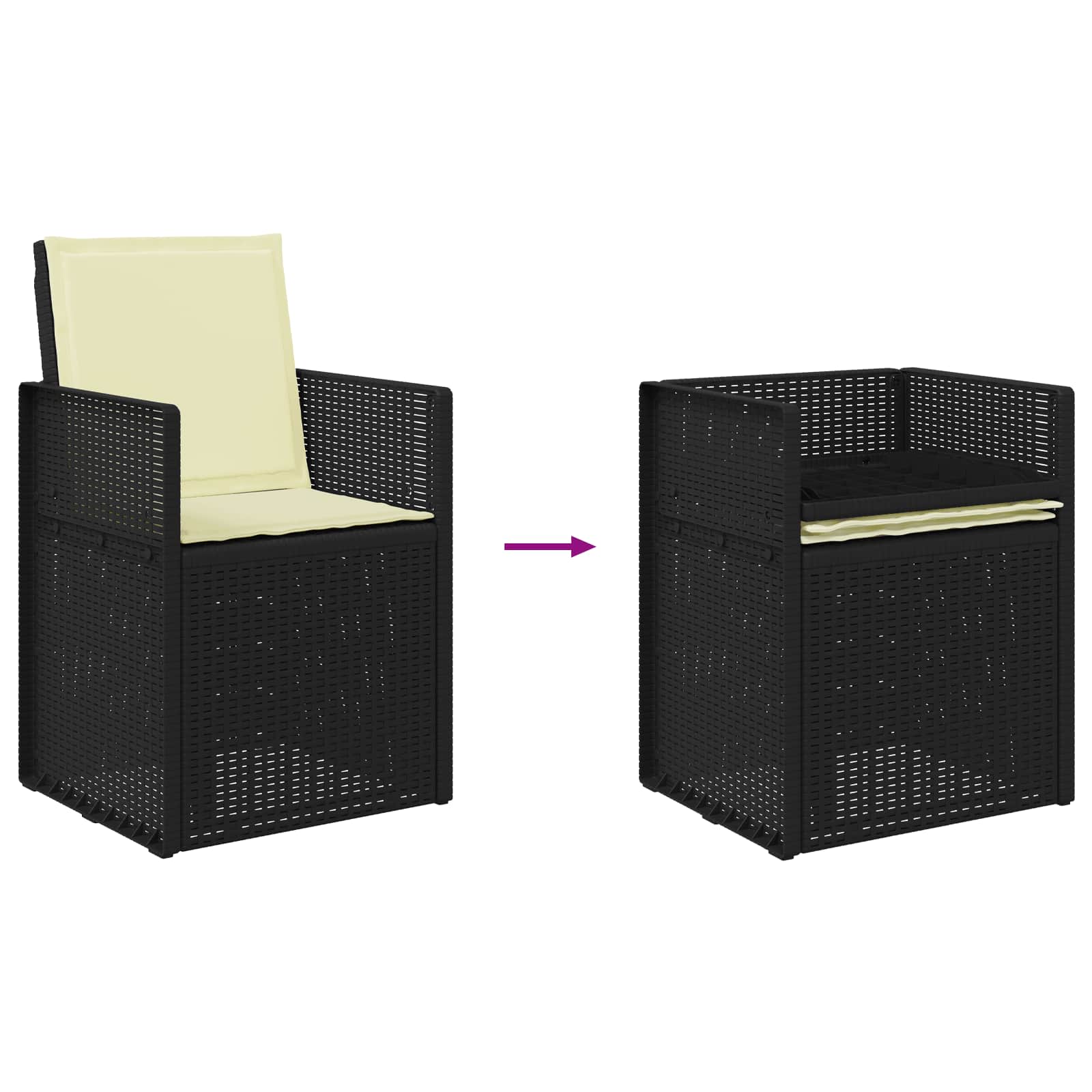 Ensemble de salle à manger pour jardin avec coussin 7 pcs PP - XIOS