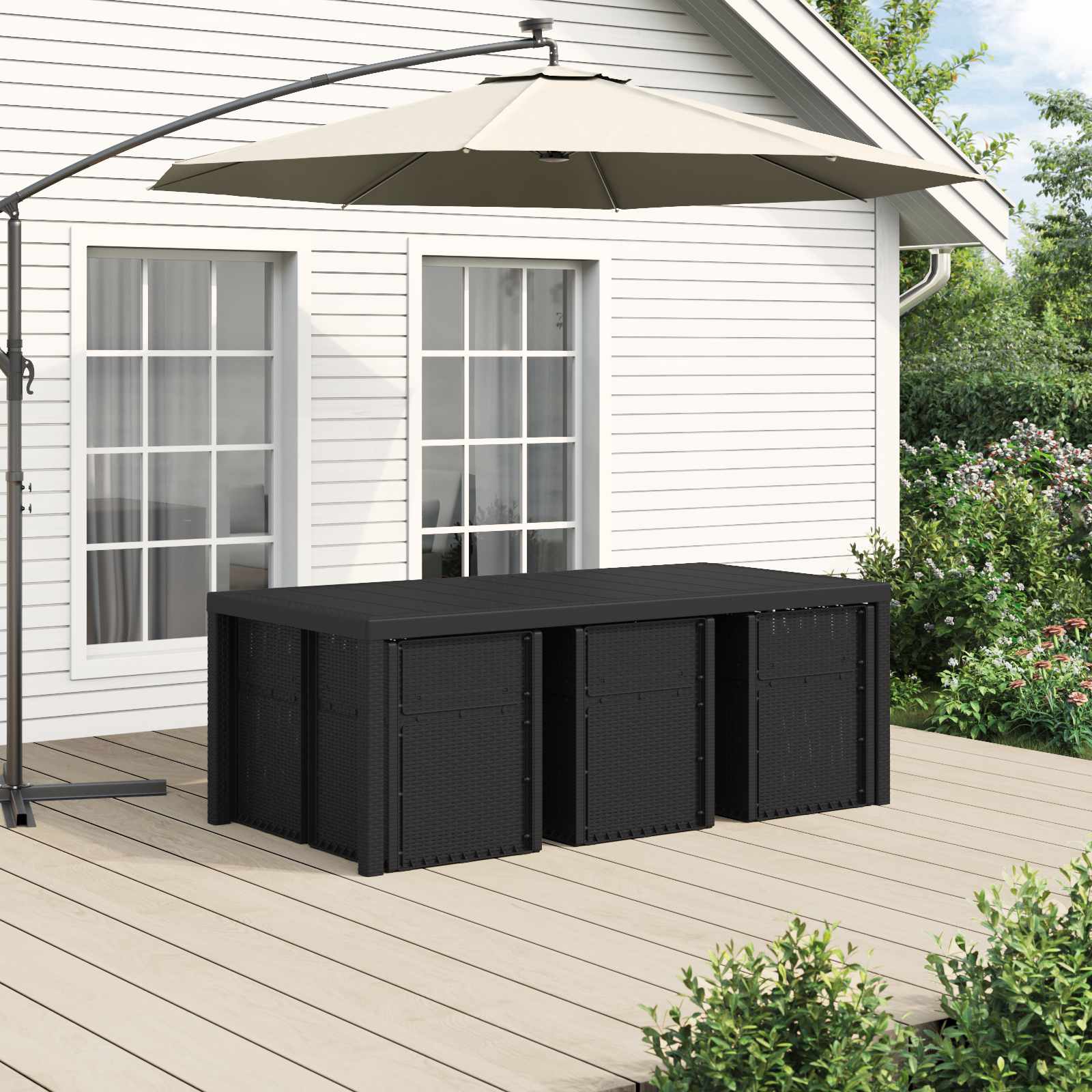 Ensemble de salle à manger pour jardin 7 pcs Anthracite PP - XIOS