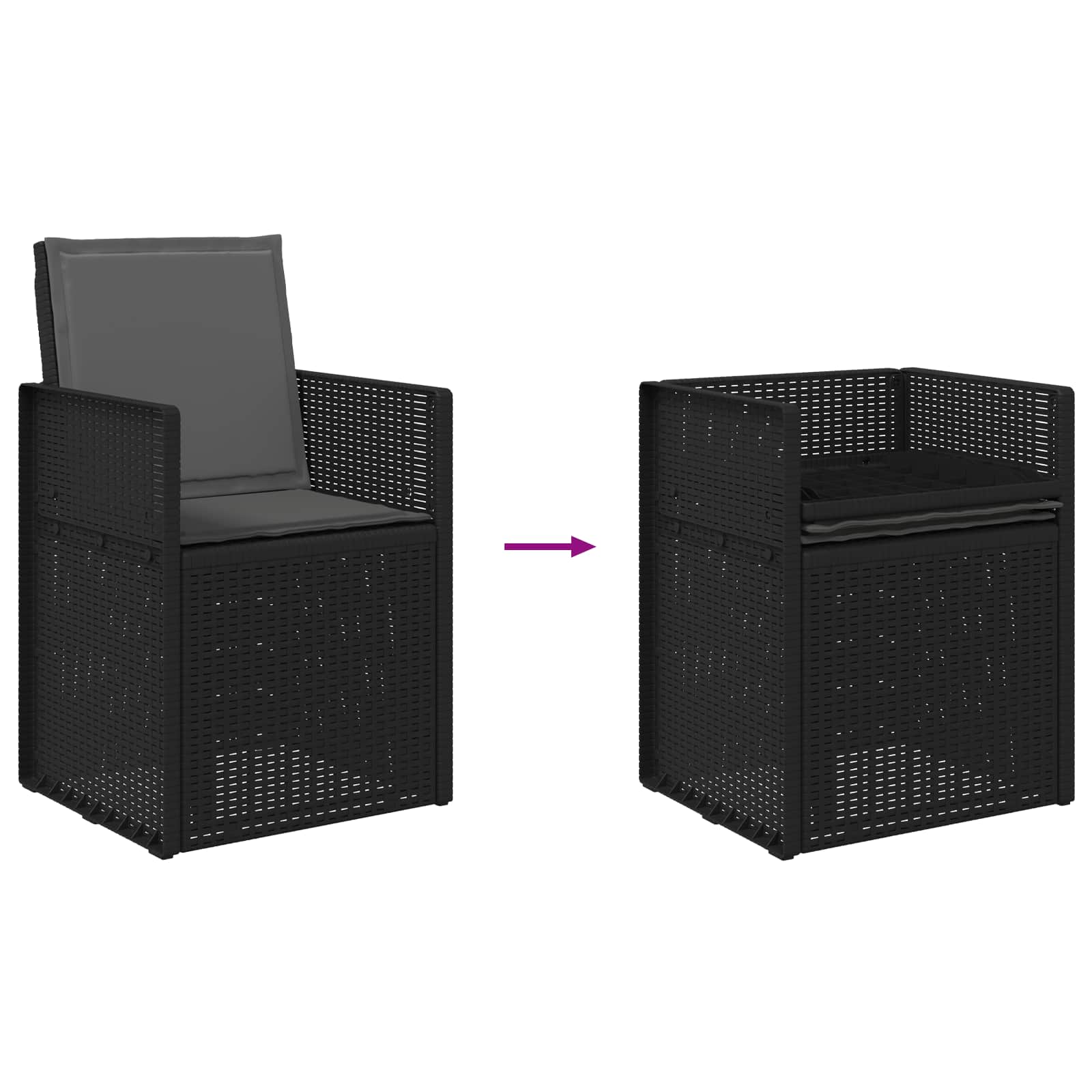 Ensemble de salle à manger pour jardin 7 pcs Anthracite PP - XIOS