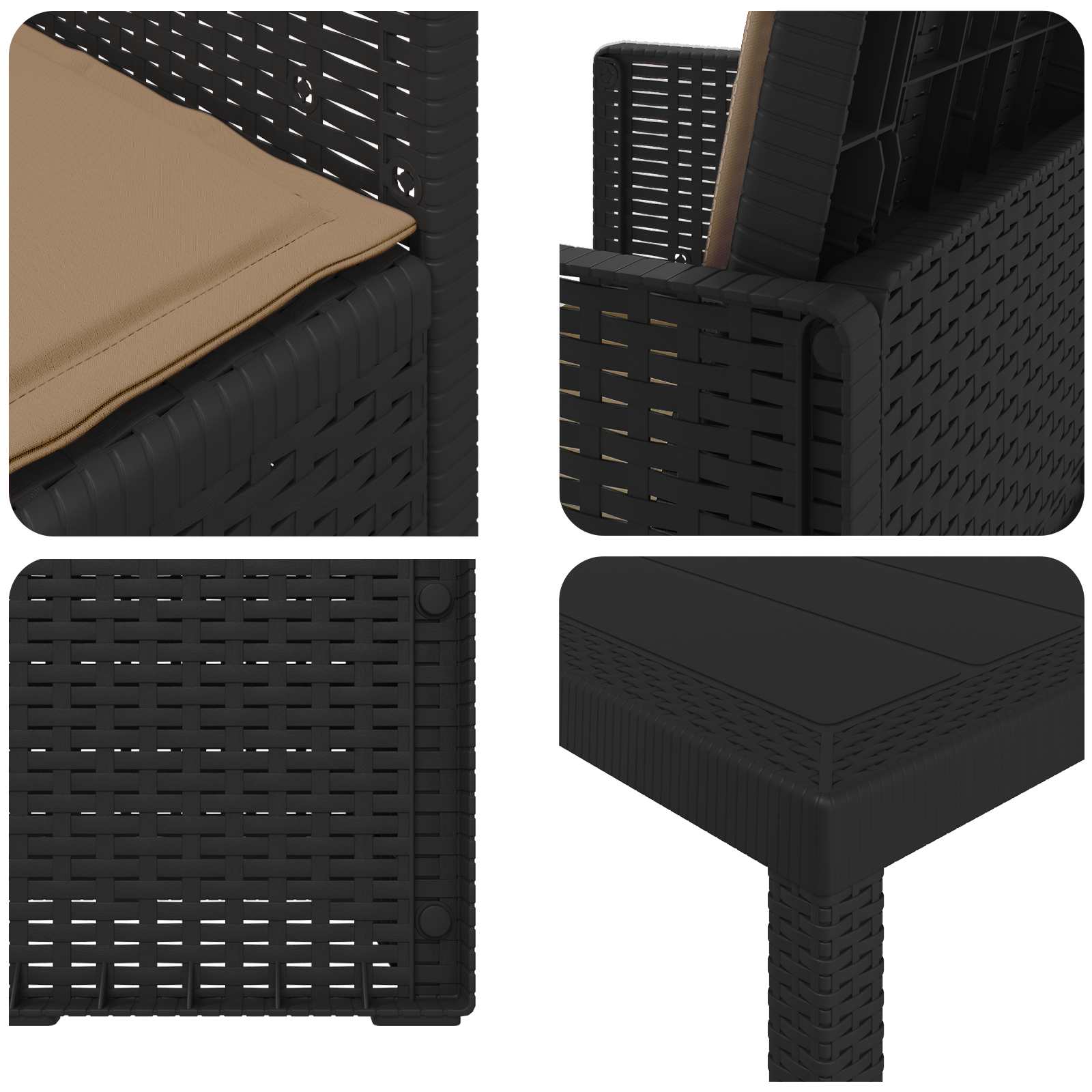 Ensemble de salle à manger pour jardin avec coussin 7 pcs PP - XIOS