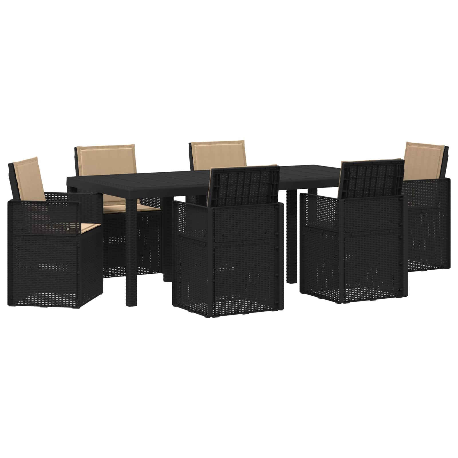 Ensemble de salle à manger pour jardin avec coussin 7 pcs PP - XIOS