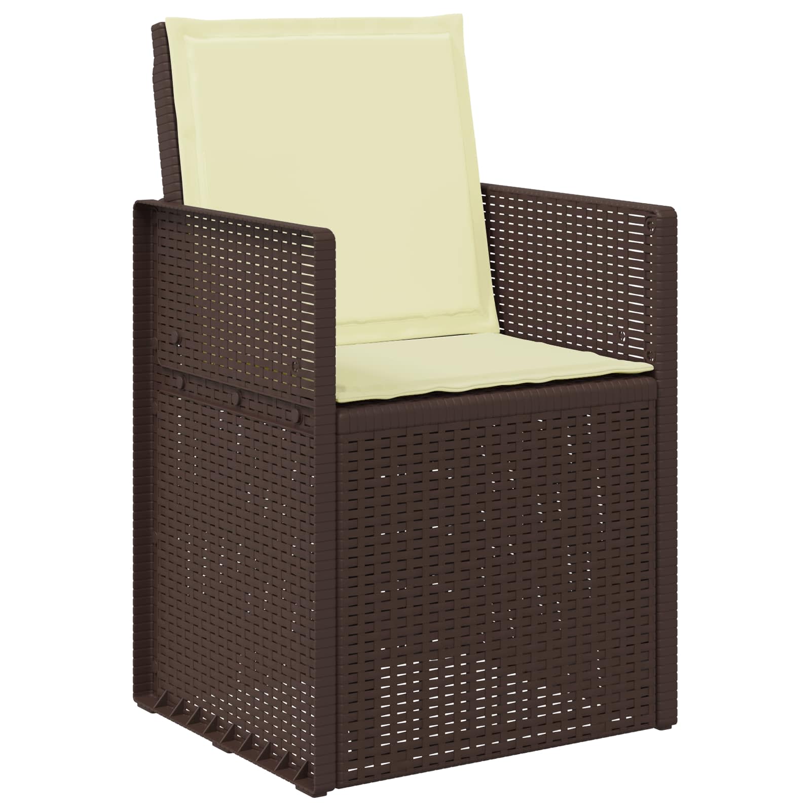 Ensemble de salle à manger pour jardin 7 pcs Marron et crème PP - XIOS