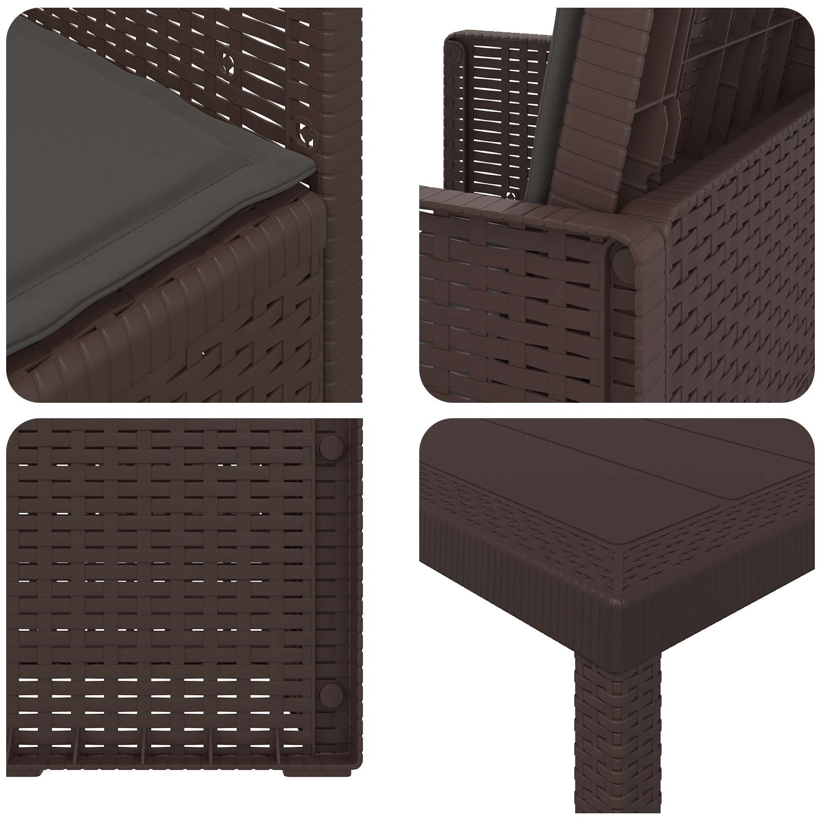 Ensemble de salle à manger pour jardin avec coussin 7 pcs PP - XIOS