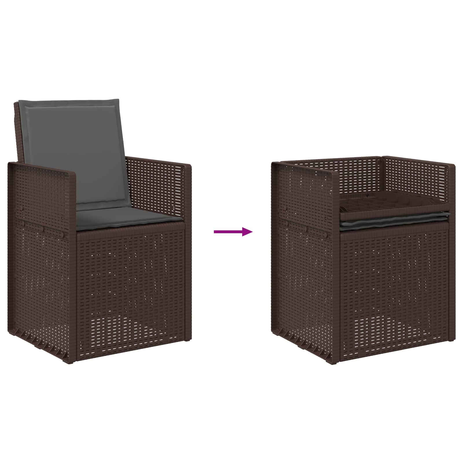 Ensemble de salle à manger pour jardin avec coussin 7 pcs PP - XIOS