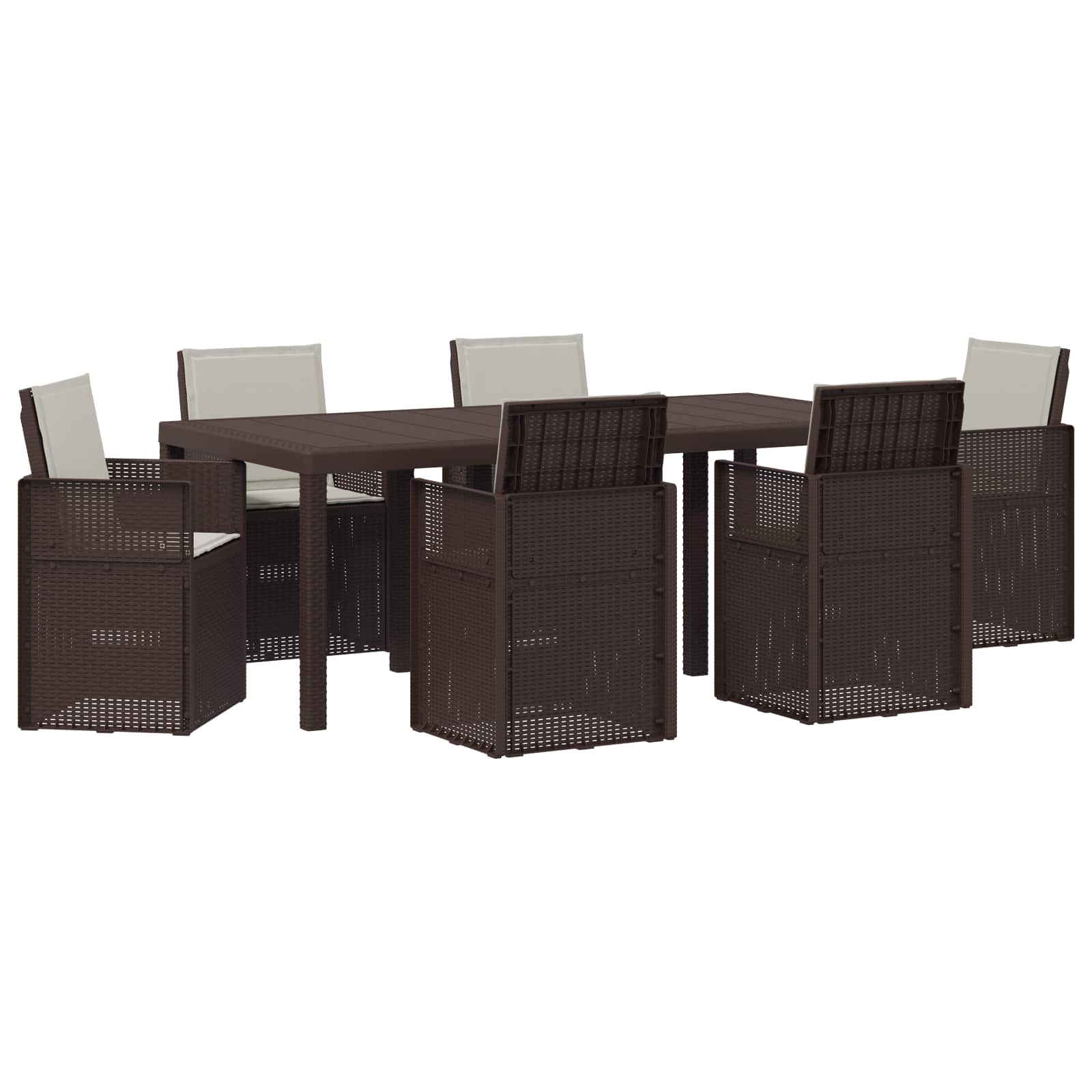 Ensemble de salle à manger pour jardin avec coussin 7 pcs PP - XIOS