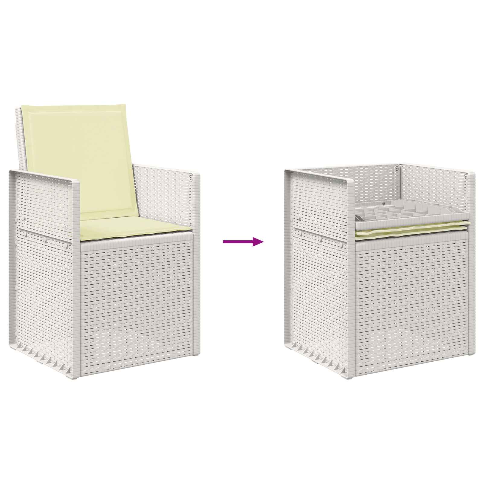 Ensemble de salle à manger pour jardin 7 pcs Blanc et crème PP - XIOS