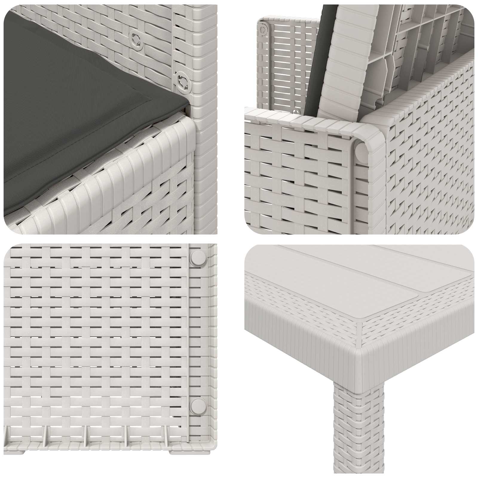 Ensemble de salle à manger pour jardin avec coussin 7 pcs PP - XIOS