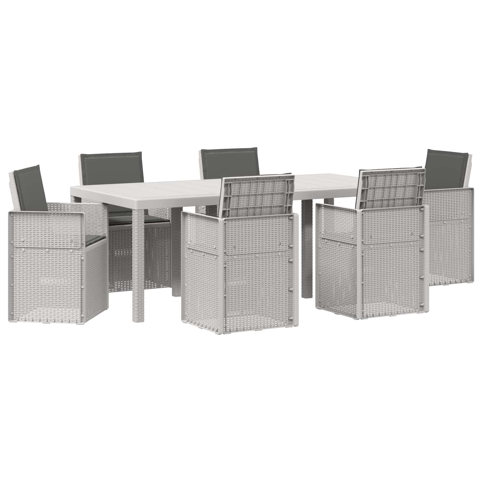Ensemble de salle à manger pour jardin avec coussin 7 pcs PP - XIOS