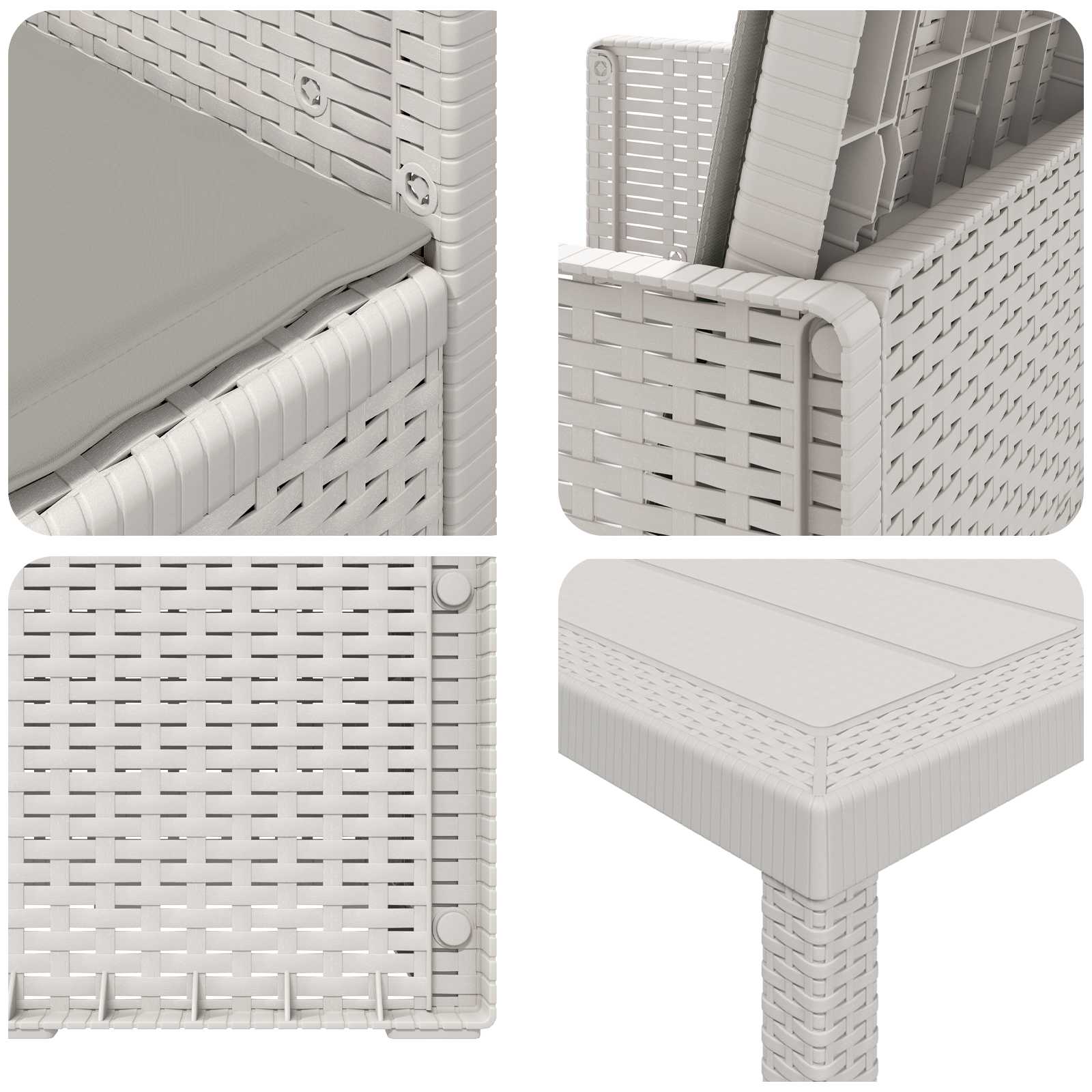 Ensemble de salle à manger pour jardin avec coussin 7 pcs PP - XIOS
