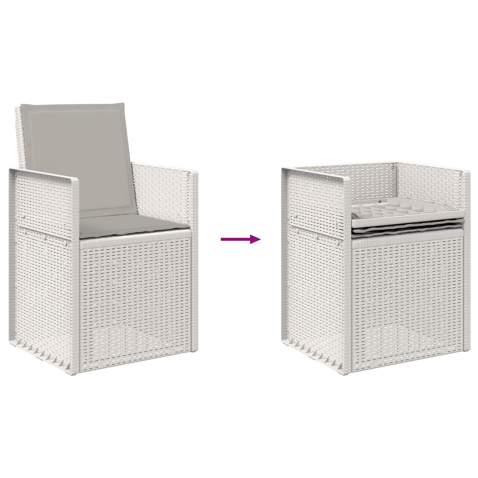 Ensemble de salle à manger pour jardin avec coussin 7 pcs PP - XIOS