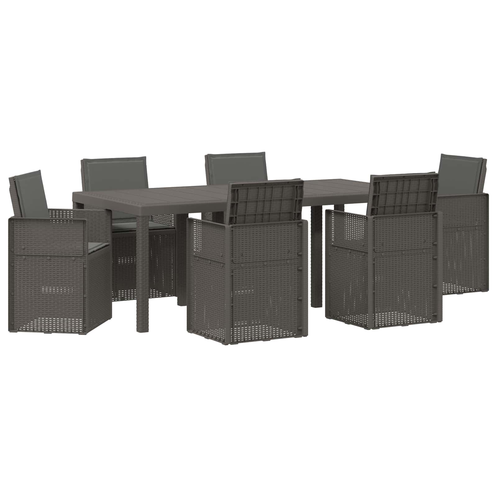 Ensemble de salle à manger pour jardin avec coussin 7 pcs PP - XIOS