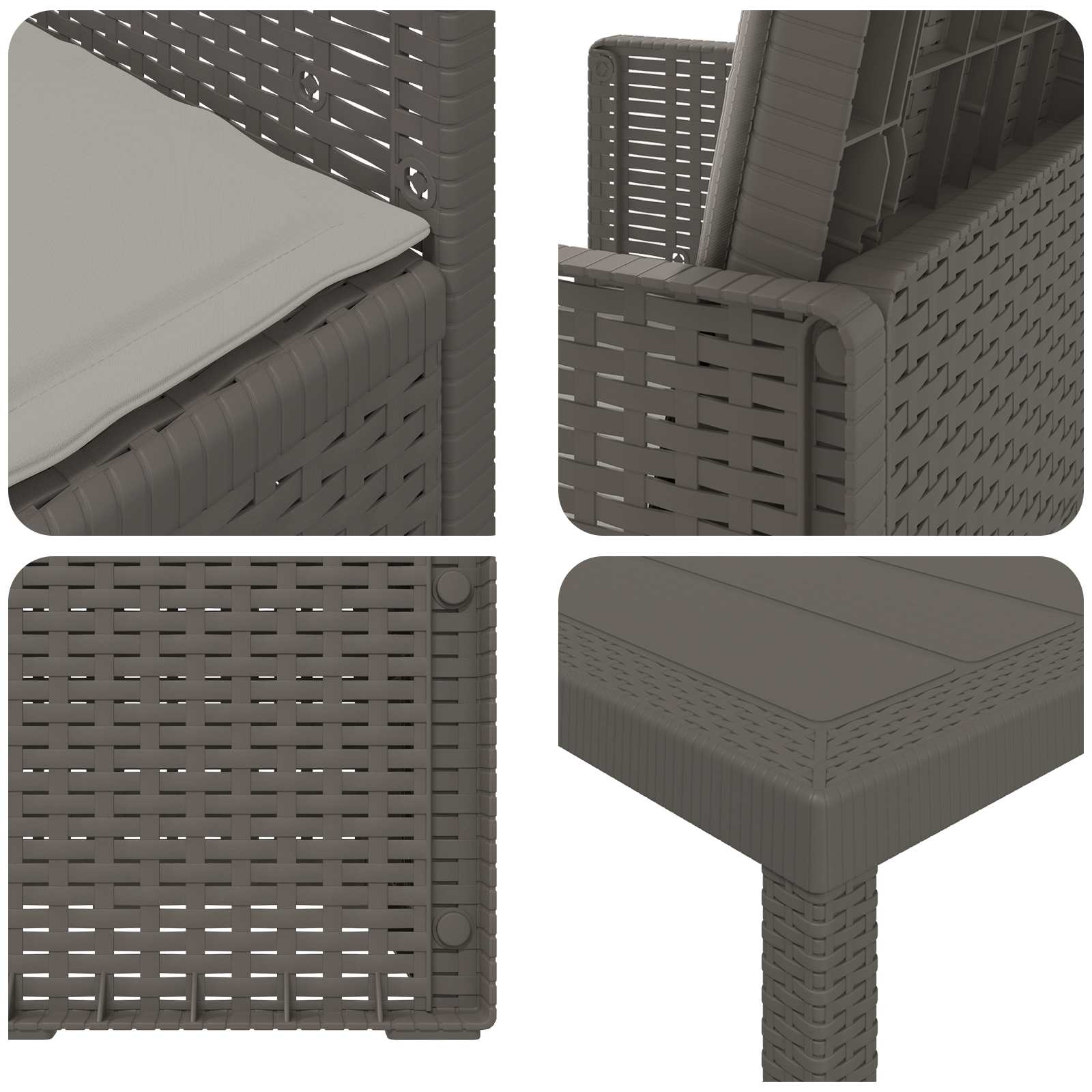 Ensemble de salle à manger pour jardin 7 pcs Gris clair PP - XIOS