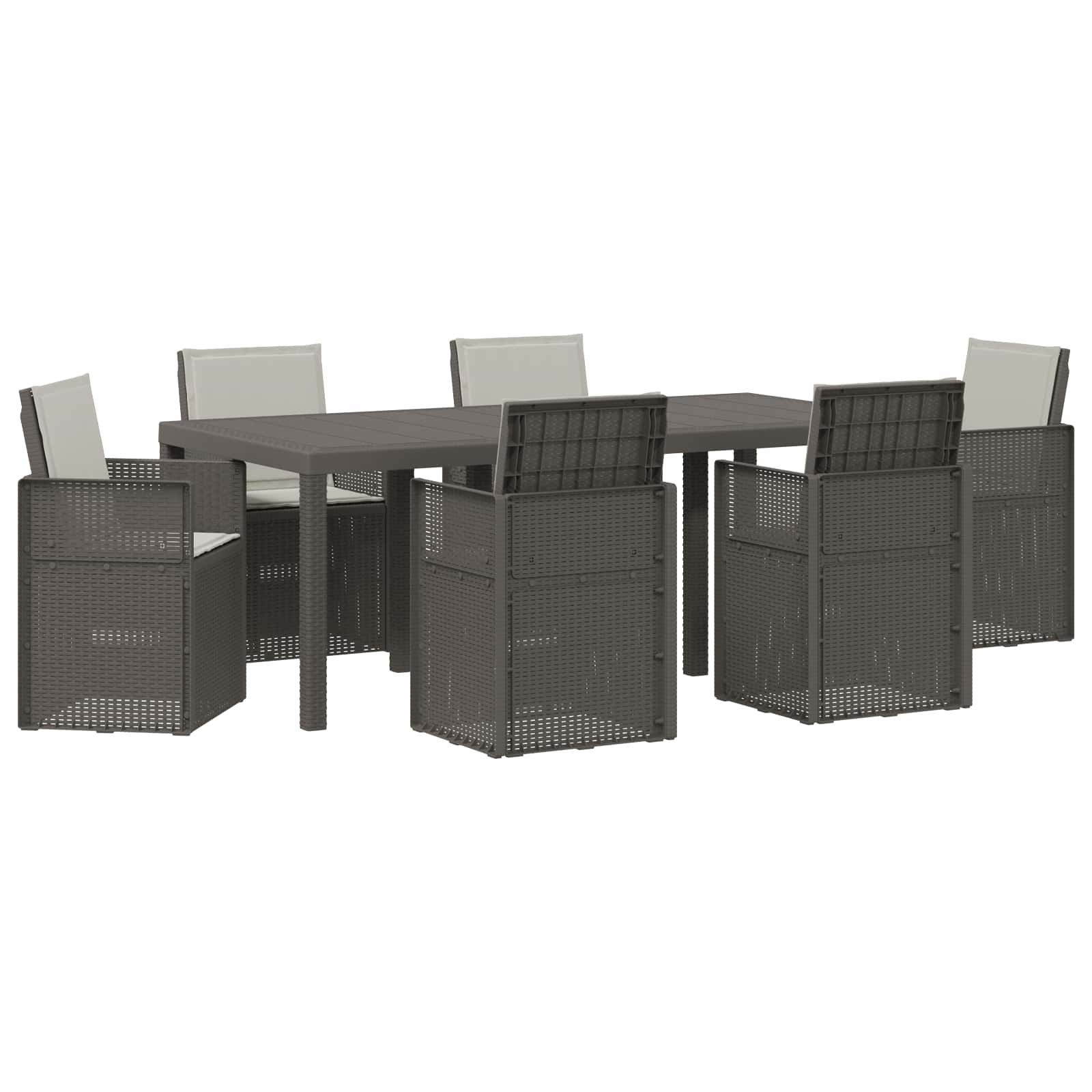 Ensemble de salle à manger pour jardin 7 pcs Gris clair PP - XIOS