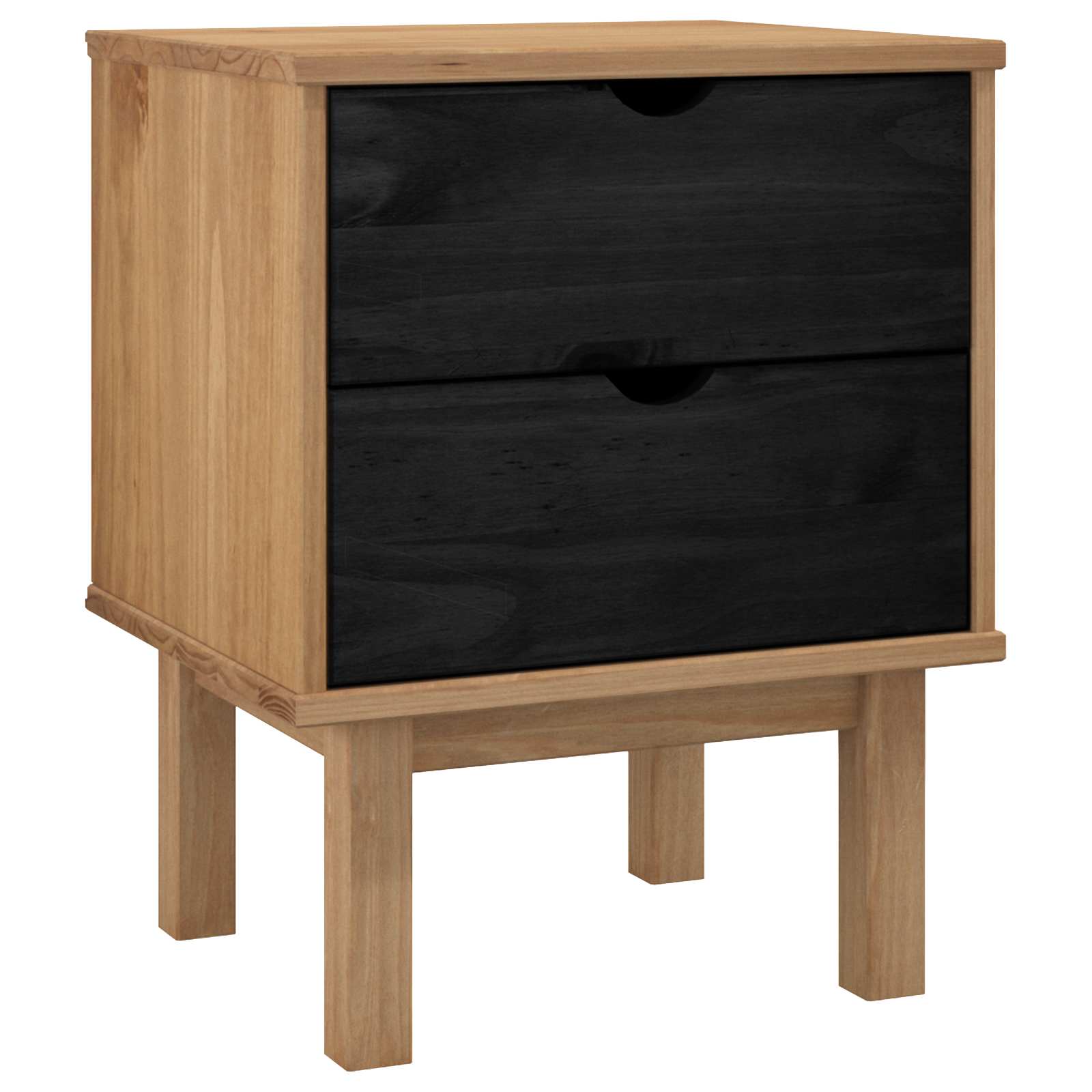 Table de chevet OTTA Noir 45 x 39 x 57 cm Bois de pin massif - XIOS