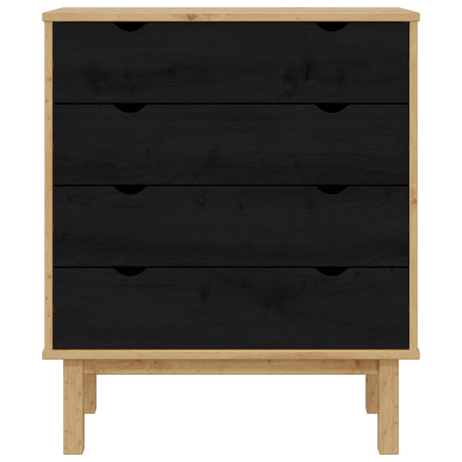Commode OTTA Noir 76,5 x 39,5 x 90 cm Bois de pin massif - XIOS