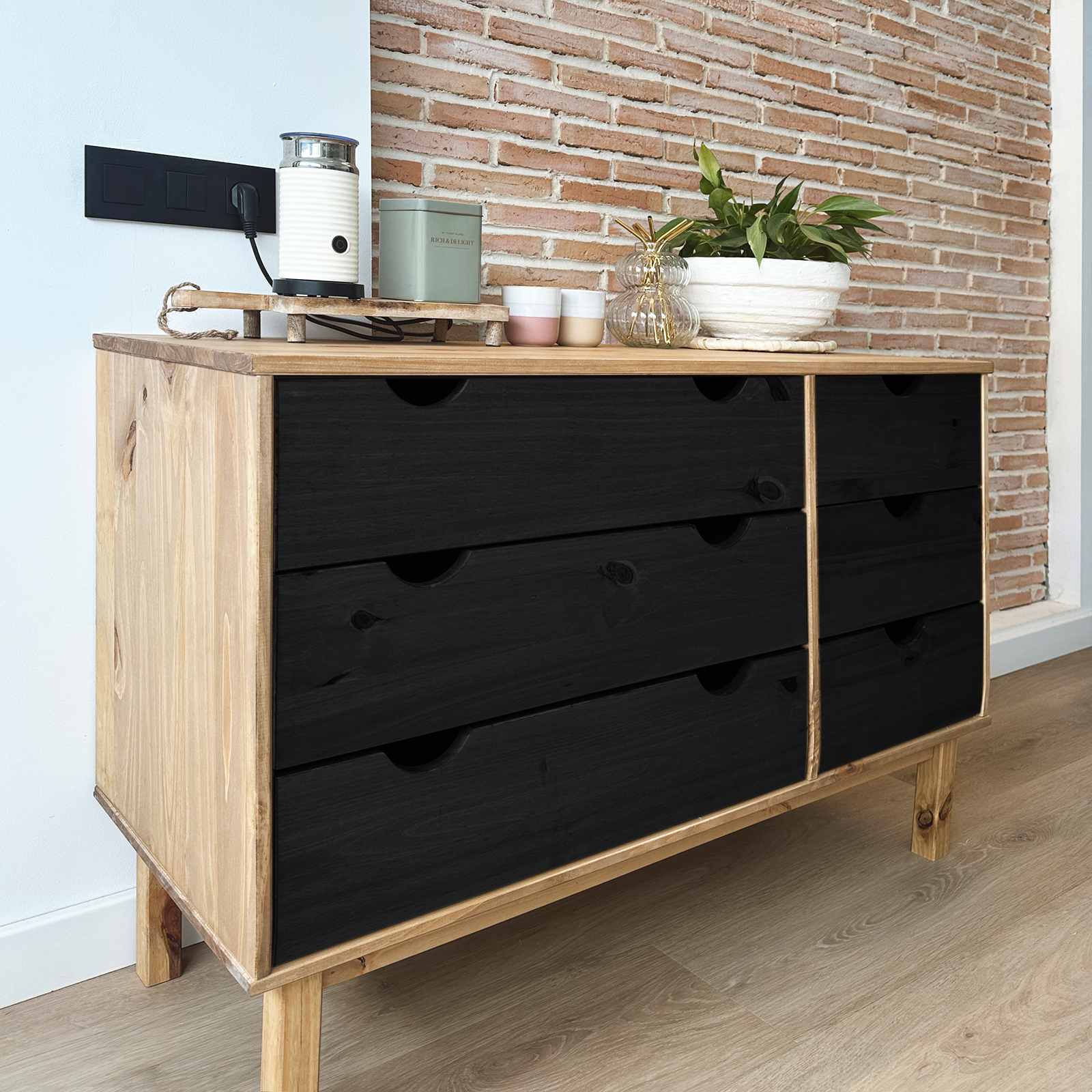 Armoire à tiroirs avec tiroir OTTA Noir 111 x 43 x 73,5 cm - XIOS