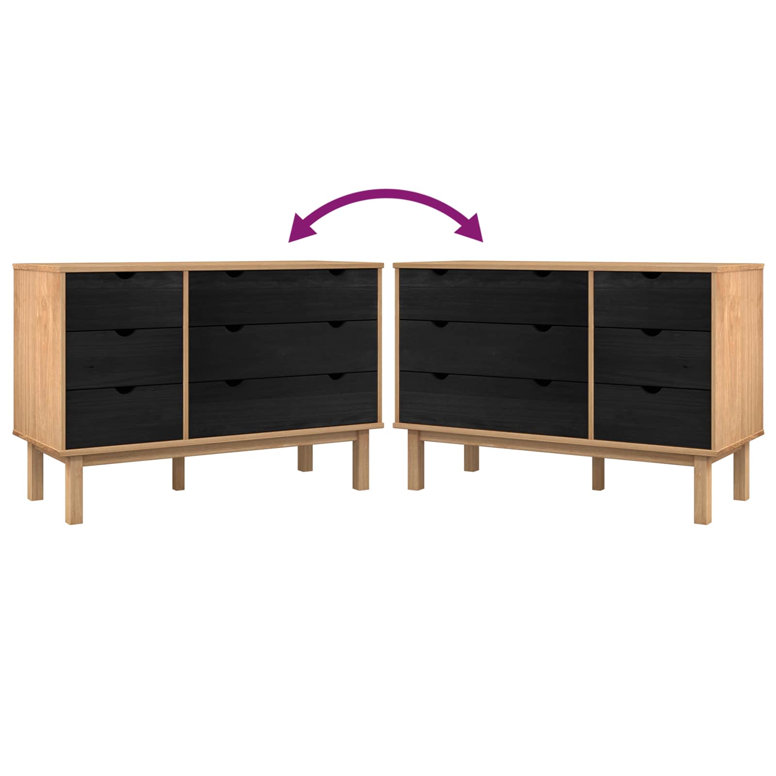 Armoire à tiroirs avec tiroir OTTA Noir 111 x 43 x 73,5 cm - XIOS