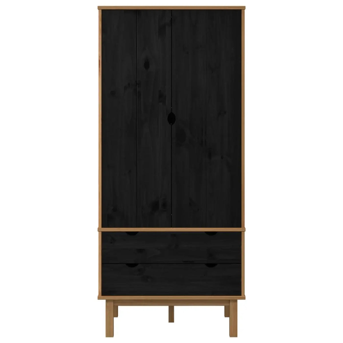 Armoire OTTA Noir 76,5 x 53 x 172 cm Bois de pin massif - XIOS