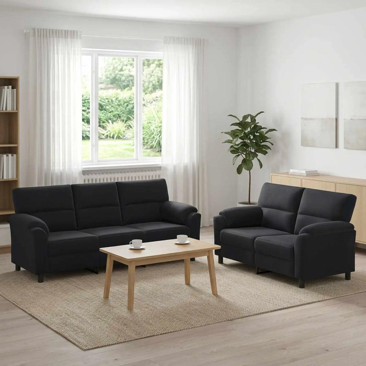 Ensemble de Canapés 2 pcs Noir Velours - XIOS