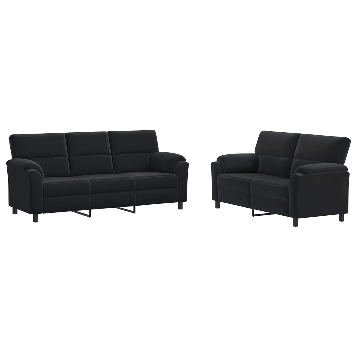Ensemble de Canapés 2 pcs Noir Velours